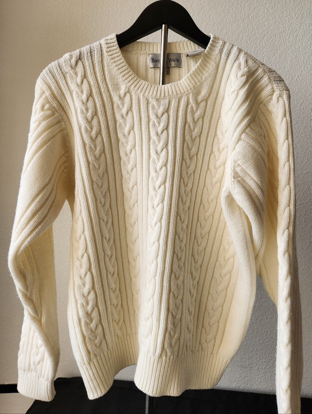 Baxter Wells Cream Cable Knit Sweater Autumn Wear